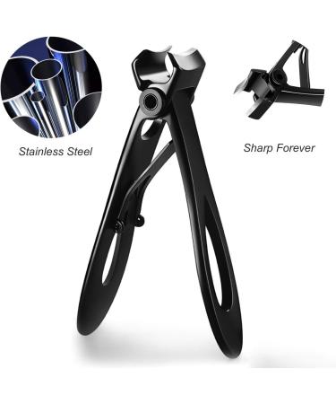 Scalewbin Nail Clipper Set Thick Toenail & Fingernail Cutter With Wide Jaw Opening Stainless Steel Nail File Ingrown Manicure Pedicure Kit For Men & Women Black - Buy Online on GoSupps.com