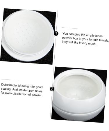 PLAFOPE Box Powder Box Empty Powder Make up Powder Puff Fluffy Puff Case Powder Compact Jar Plastic Pp White - Buy Online on GoSupps.com