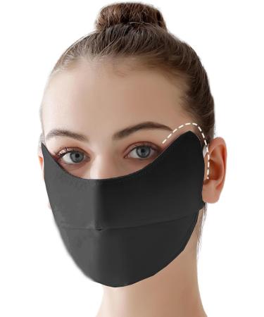 Face Masque for Sun Protection Breathable UV Protection Ice Silk Face Masque - Reusable Sun Shield Face for Women Sunscreen Masque for Fishing Hiking Cycling black - Buy Online on GoSupps.com