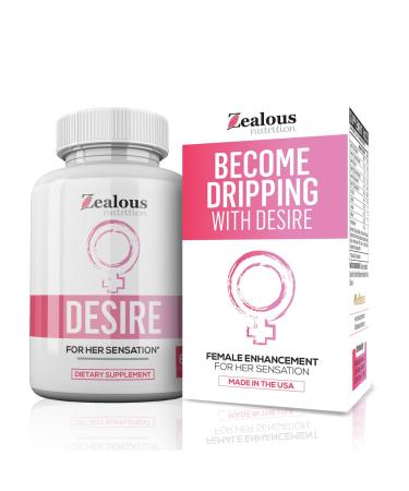 Desire Female Enhancement Pills  5X Natural Mood Booster for Women - Increase Energy, Vitality, Reduce Dryness, Balance Hormones, PMS and Menopause Relief - 60 Caps