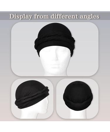 Yohou 2PCS Halo Turban for Men - Satin Lined Durag for Sleeping & Stylish Head Wraps - Black+Yellow - Buy Online on GoSupps.com