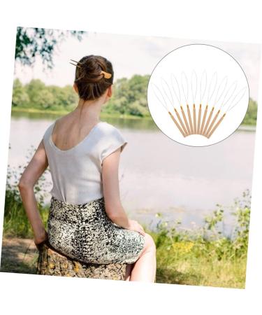 Baluue 18 Pcs Wooden Handle Wig Crochet Hair Braiding Tools Bead Link Threader Stainless Steel Khaki - Buy Online on GoSupps.com