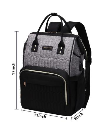 Waterproof Floral Diaper Bag Backpack for Moms and Dads - Black Grey - Buy Online on GoSupps.com