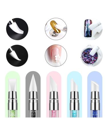 Buy 5-Pack Dual Tipped Silicone Rhinestone Nail Polish Carving Pen - Nail Art Sculpture & Dotting Tools for DIY Nail Art - Buy Online on GoSupps.com