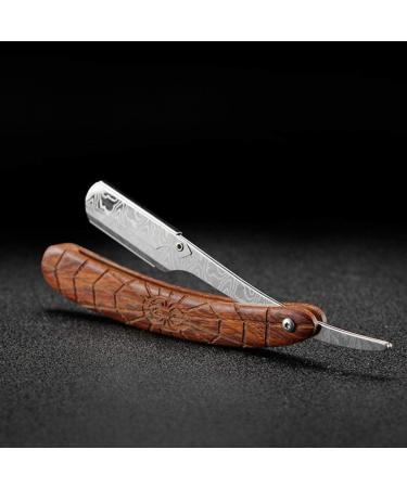 Stainless Steel Straight Razor with Spider Grain Handle | Men's Wet Shaving Tools for a Perfect Shave - Buy Online on GoSupps.com