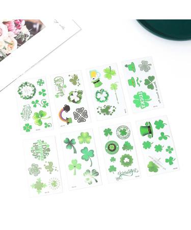 Zoestar St. Patrick's Day Irish Shamrock Tattoo Sticker Set for Women and Girls - Green Festival Rave Party Decorations (Style 2) - Buy Online on GoSupps.com
