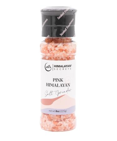 Himalayan Secrets Natural Pink Cooking Salt in Refillable Grinder - 8 oz Healthy Unrefined Coarse Salt Packed with Minerals - Kosher Certified 8 Ounce (Pack of 1)