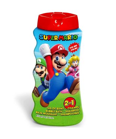 Super Mario Children Hair and Body Wash 2 in 1 Bubble Bath and Shampoo Suitable for All Hair Types and Dry Sensitive Skin and Scalp 475 ml