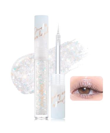 Erinde Liquid Glitter Eyeliner Liquid Metallic Eyeliner Pen Shimmer Glitzer Eyeshadow Liner Highly Pigmented & Waterproof Colored Eye Liner Pencil Korean Eye Highlight Makeup #07 Candy