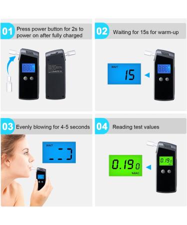 QTlier Portable Digital Breathalyzer | Professional-Grade Accuracy | USB Rechargeable | 10 Mouthpieces Included - Buy Online on GoSupps.com