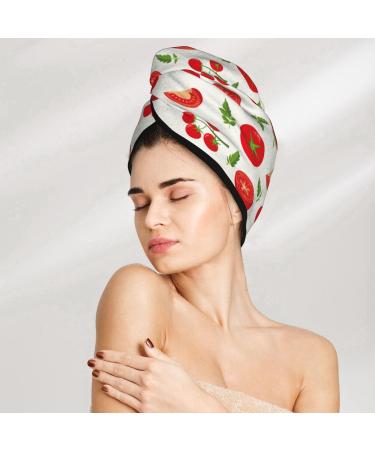 Fresh Red Tomato Microfiber Hair Towel - Super Absorbent Wrap for Long Curly & Thick Hair | Quick Dry Coral Velvet for Women - Buy Online on GoSupps.com