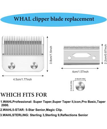2 Set Professional Replacement Clipper Blades 2 Holes Adjustable Hair Clippers Parts Blades Hair Trimmer Replacement Blade Detachable Stainless Steel Ceramic Blade for Barbers(Silver) - Buy Online on GoSupps.com
