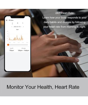 Smart Charging Ring Light Aluminum Alloy and Ceramic Body Temperature Detection Health Smart Ring for Blood Oxygen Monitoring (21#) 20# - Buy Online on GoSupps.com