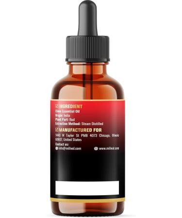 MILIVOL Clove Oil for Teeth and Gums- 10% Pure Natural Clove Essential Oil for Toothache, Sore Muscles, Skin & Hair Care - Soothing Clove Bud Essential Oil - 1Fl Oz - Buy Online on GoSupps.com