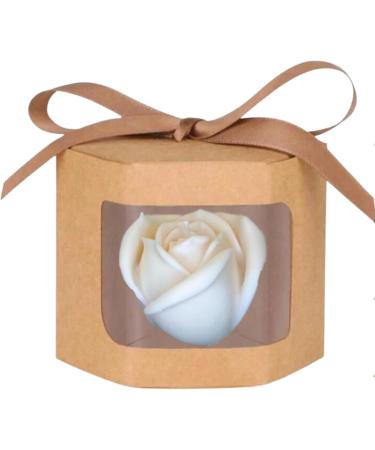 Handmade 16 oz Rose Soy Wax Candles | Eco-Friendly Bedroom Decor | Aesthetic White Candle | 12 Hour Burn Time | Ideal for Weddings & Valentine's Day - Buy Online on GoSupps.com