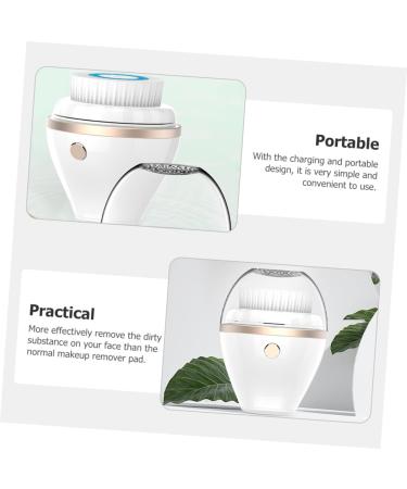 POPETPOP Electric Facial Cleanser Charging Facial Brush Face Cleaning Tool Washing Brush Portable Facial Brush Face Washing Equipment Scrub Brush Girl Detergent Abs Plastic White - Buy Online on GoSupps.com