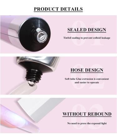  Teksome Soft gel nail glue gel nail glue - Nail extension glue | Strong acrylic nail glue gel fast-drying strong adhesive with remover and - Buy Online on GoSupps.com