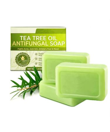 Tea Tree Oil Soap Bar Relief Soap Bar for Skin Deep Pore Cleansing Gentle Exfoliation for HealthySkin PlantBased Formula for Face & Body Suitable for All Skin 3