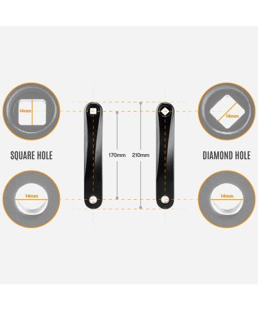 Epessa Crank Arm Left 170mm - Diamond/Square Hole Options - Buy Online on GoSupps.com