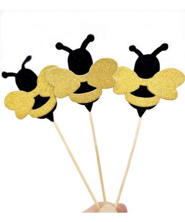 Obuy 24 decorazioni per cupcake a forma di ape glitterate per feste e feste di nascita - Buy Online on GoSupps.com