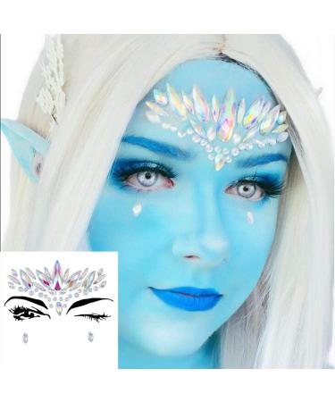 Chicque Rhinestone Body Jewels Set - Festival Mermaid Chest & Crystal Face Stickers for Women and Girls - Rave Party Jewelry (2PCS) - Buy Online on GoSupps.com