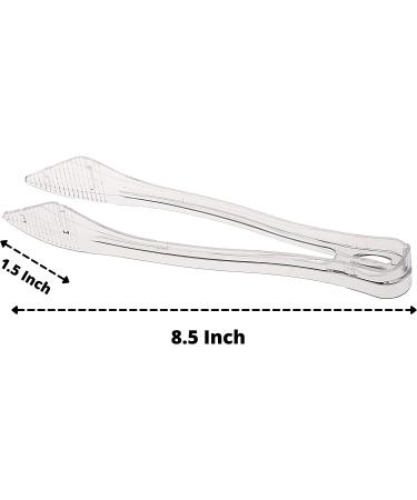 Party Bargains 8.5 Plastic Serving Tongs - 12 Pack, Heavy-Duty Clear Tongs for BBQ, Salads, Grilling, Buffets, Kitchen - Premium Quality - Buy Online on GoSupps.com