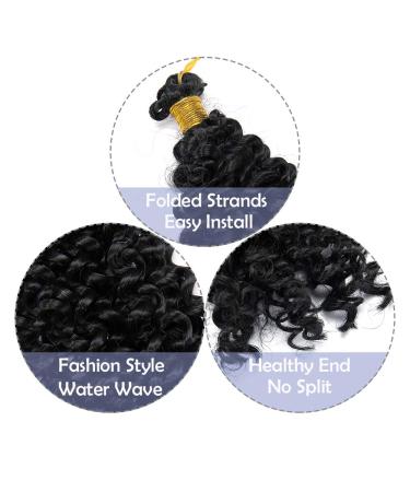 Affordable Afro Braid Hair Extensions | Realistic Water Wave Crochet Weaving Braids | 14 (35cm) Raven Black - 100g - Buy Online on GoSupps.com