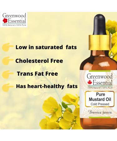 Greenwood Essential Natural Mustard Oil (Brassica Juncea) - Cold-Pressed Therapeutic Quality - 5 x 100ml Pack - Pure Mustard Oil (16.9 OZ) - Buy Online on GoSupps.com