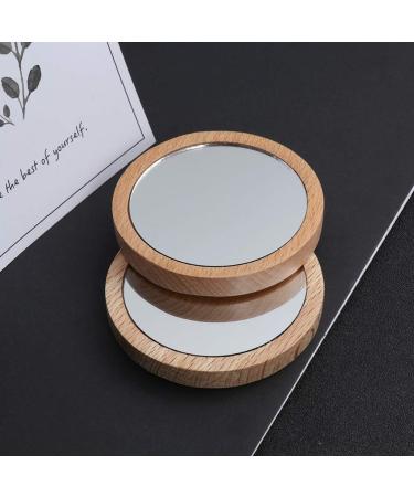Solustre 3PCs Handheld Wood Makeup Mirror Set - Mini Cosmetic Mirrors for Girls & Women | Ideal for Home & Outdoor Use - Buy Online on GoSupps.com