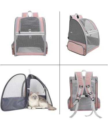 Tecageaon Pet Backpack Carrier for Small Cats Dogs Rabbit Ventilated Design Safety Straps Buckle Support Collapsible Designed for Travel Hiking Walking & Outdoor Use (Pink) - Buy Online on GoSupps.com