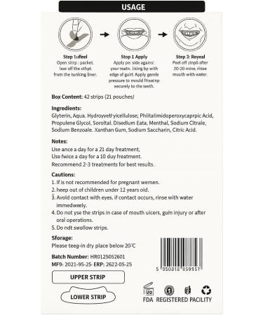 Peroxide-Free Pap+ Teeth Whitening 42 Strips - Professional Teeth Whitening Strips for Sensitive Teeth - Gentle on Veneers - Easy 30-Minute Application - Natural Non-Peroxide Formula - Buy Online on GoSupps.com