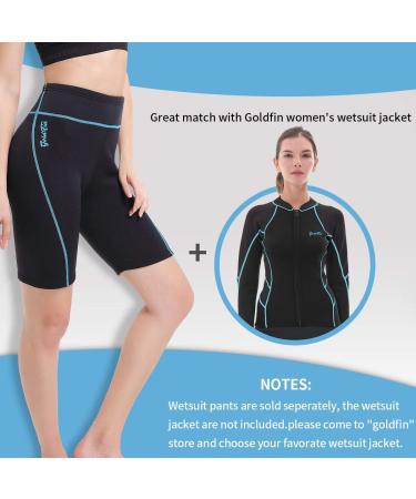 GoldFin Women Neoprene 2mm Wetsuit Shorts - Blue Stripe, 3X-Large | Ideal for Water Aerobics, Surfing, Diving, Swimming, Boating - Buy Online on GoSupps.com
