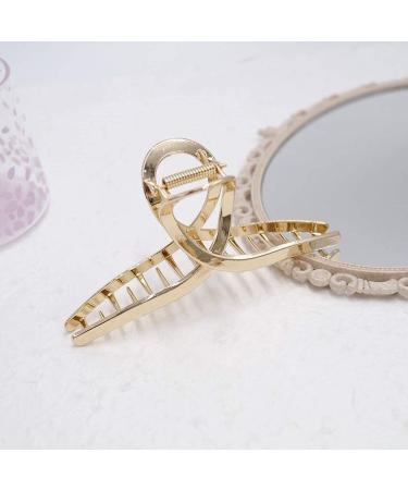 TANG SONG 4PCS Bow Tie Shaped Hair Claw Clips Set - Oversize Metal Barrettes for Women with Thick Hair (Silver, Gold, Rose Gold, Black) - Buy Online on GoSupps.com