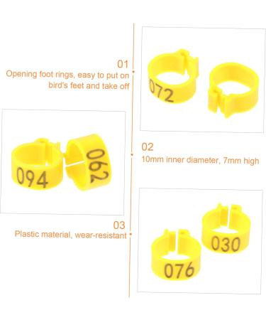 Kisangel 200 Pcs Pigeon Anklet Where Tag Pigeon Deterrent Spray Foot Ring for Pigeon Number Baby Pigeon Ring 1.3X1.3CMx2pcs Yellowx2pcs - Buy Online on GoSupps.com