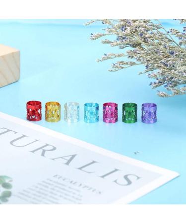 100 Colorful Aluminum Hair Mesh Rings - Adjustable Dreadlocks Cuffs Pearl Metal Hair Jewelry for Braid & Wig Accessories - Buy Online on GoSupps.com
