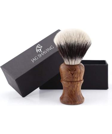 Jag Shaving Razor Brush - Sustainable Synthetic Silver Tip Brush with Noble Wooden Handle for Perfect Shaving - Buy Online on GoSupps.com