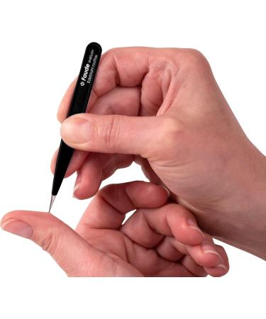FAUDE Pointed Tweezers - Precision Stainless Steel for Splinters Thorns & Ingrown Hairs | 10cm Black - International Shipping Available - Buy Online on GoSupps.com