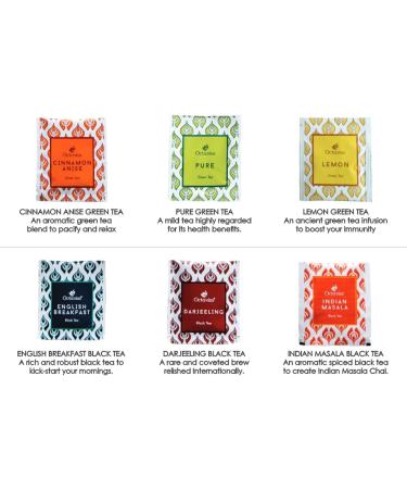 Octavius | Assorted Tea Bag Sampler Gift Set - 6 Tea Flavors | 150 Counts - Black & Green Tea | Tea Sampler Pack | Tea Set Gift | Pack of 6 Black & Green Tea - 25TB (Pack of 6) - Buy Online on GoSupps.com
