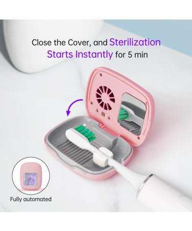 ELMWAY UV Toothbrush Sterilizer Case with Fan and USB Rechargeable for Travel or Home Long Battery Life and Improved Case Ventilation(Pink) Sterilize+fan Sf-pink - Buy Online on GoSupps.com