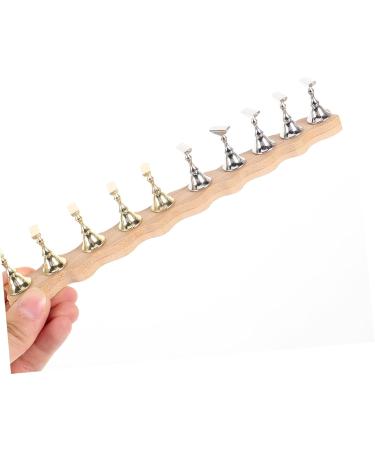 Ipetboom 1 Set Nail Art Base Metal Display Stand Nail Practice Holder Nail Stands for Press on Nail Art Supplies Beauty Nail Holders Practice Nail Racks Japanese-style Clay Wooden - Buy Online on GoSupps.com