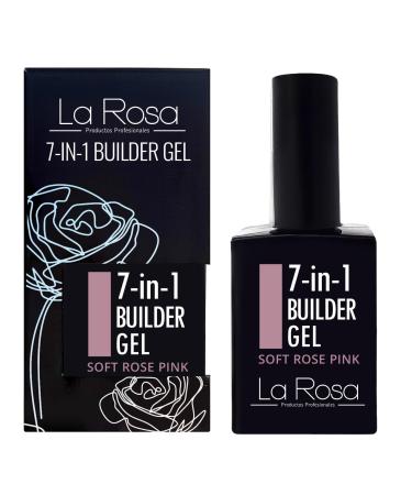 La Rosa LaRosa 7 in 1 BUILDER GEL in a Bottle Fortifying Gel 15ml for Nail Extension Long Lasting Base/Top Coat Soft Pink