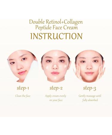 Retinoid Cream Moisturizer with Double Retinol & Collagen Peptide Anti-Aging & Wrinkled Skin Facial Cream Retinol Collagen Facial Care Face and Neck Day and Night Women & Men (3pc) - Buy Online on GoSupps.com