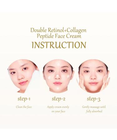 Retinoid Cream with Double Retinol & Collagen Peptide - Anti-Aging Moisturizer for Face & Neck (3pc) - Day & Night Facial Care for Women & Men - Buy Online on GoSupps.com