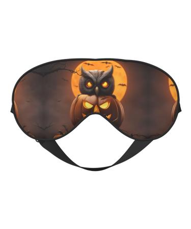 Owl Pumpkin Happy Halloween 1 Print Ultra-Soft Light-Blocking Eye Mask for Optimal Comfort and Restful Sleep