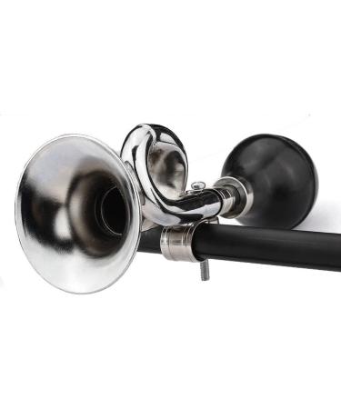 Classic Retro Clown Horn | Kids Bike Horn | Vintage Metal Twist Loudspeaker Siren for Vehicles & Bicycles - Silver - Buy Online on GoSupps.com