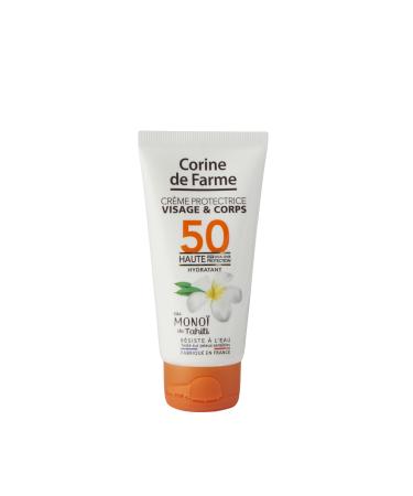 Corine de Farme - Cr me Protectrice Visage & Corps SPF50 - Haute Protection UVA & UVB - au Mono de Tahiti - R siste l'Eau - Fabriqu en France - 50ml Cr me protectrice Visage et Corps SPF50 50 ml (Lot de 1)