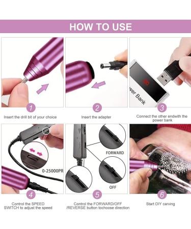 pintoc USB Electric Engraving Tool Kit for Manicure Carving Wood Metal Stone Plastic Jewelry Glass Etchingtool - Buy Online on GoSupps.com