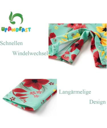Upandfast Baby Zipper Swimwear with Snap Bottom UPF 50+ Sun Protection - Light Green (9-12 Months) - Buy Online on GoSupps.com
