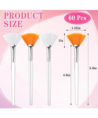 Supkiir 60 Pcs Facial Brush Set - Versatile Face Mask Applicators for Skincare & Makeup | Slim Soft Tools for Women & Estheticians - Orange & White - Buy Online on GoSupps.com