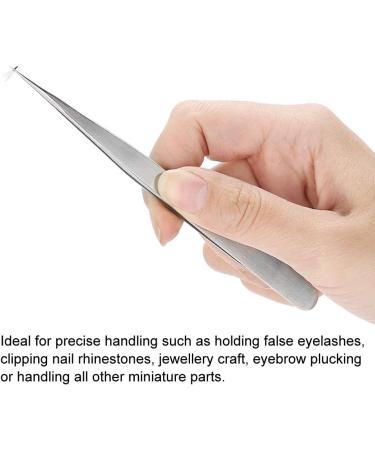 Eyelash Extension Tool | Professional False Eyelash Curler & Tweezer | Straight Tweezer LD-03 Silver for Eye Makeup - Buy Online on GoSupps.com